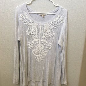 Gray lace top size large